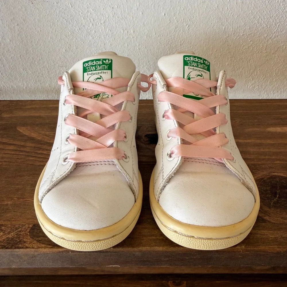 Adidas Stan Smith White Green Pink Kids Sneakers Size 11K FX7524